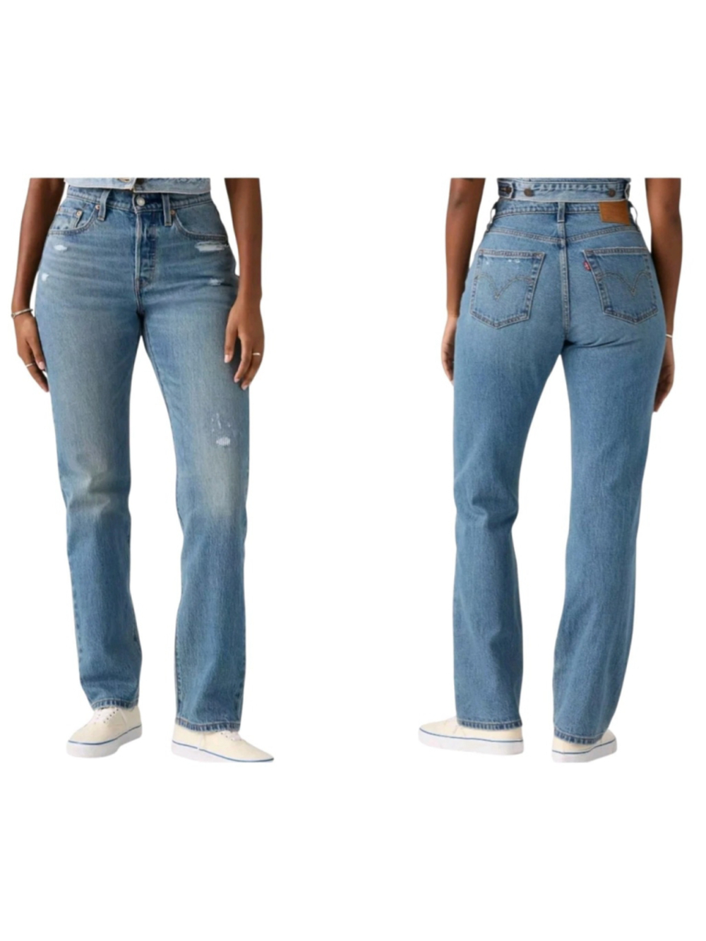 Levi's Premium 501 Curve Women's High-Rise Straight Button-Fly Blue Jeans 32/30